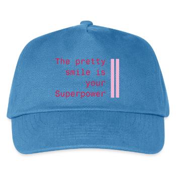 Smiling as a superpower - Kids’ Baseball Cap - peacock-blue - Front