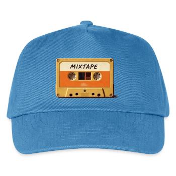 Mixtape Retro Kassette - Kinder Basecap - Pfauenblau - Vorne