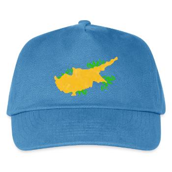 Zypern Flagge - Cyprus Travel- Flaggen Karte  - Kinder Basecap - Pfauenblau - Vorne