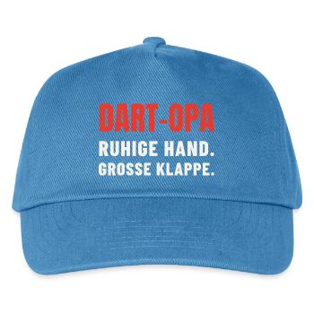 Dart Opa Geschenk: Ruhige Hand, große Klappe - Kinder Basecap - Pfauenblau - Vorne