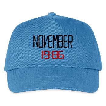 40. Geburtstag November 1986 - Kinder Basecap - Pfauenblau - Vorne