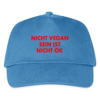 nicht vegan sein ist nicht ok - Kinder Basecap - Pfauenblau - Vorne