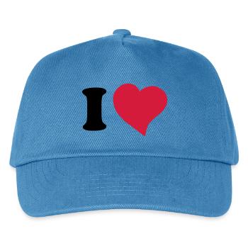 I love ... - Kids’ Baseball Cap - peacock-blue - Front