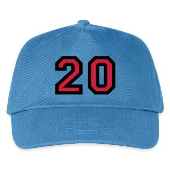 The number 20 - number twenty - Kids’ Baseball Cap - peacock-blue - Front