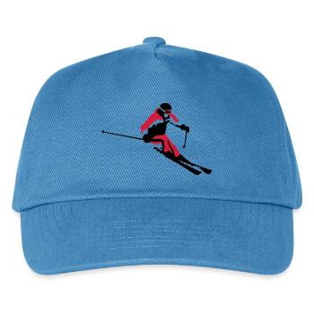 skiing - Kids’ Baseball Cap - peacock-blue - Front