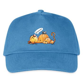 Ronflement chat et souris - Cadeau - Casquette de baseball Enfant - bleu paon - Devant