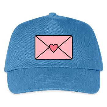 Love letter with heart - Kids’ Baseball Cap - peacock-blue - Front