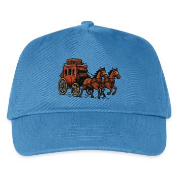 Scène de calèche - Casquette de baseball Enfant - bleu paon - Devant