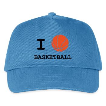 Ich liebe Basketball - Kinder Basecap - Pfauenblau - Vorne