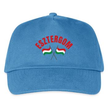 Esztergom Emblem der ungarischen gekreuzten Flaggen - Kinder Basecap - Pfauenblau - Vorne