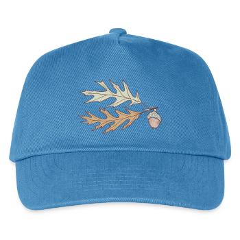 Herbst Eichenblatt mit Eichel - Kinder Basecap - Pfauenblau - Vorne