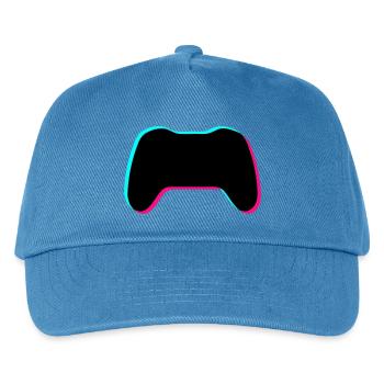 Gamepad Glitch Silhouette - Kinder Basecap - Pfauenblau - Vorne