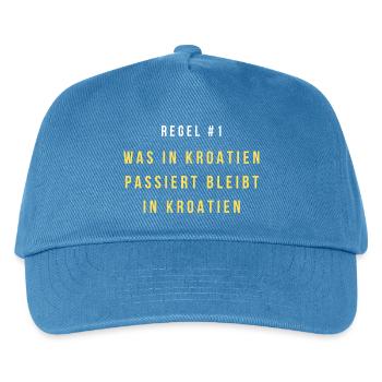 Regel 1 Was in Kroatien passiert - Kinder Basecap - Pfauenblau - Vorne
