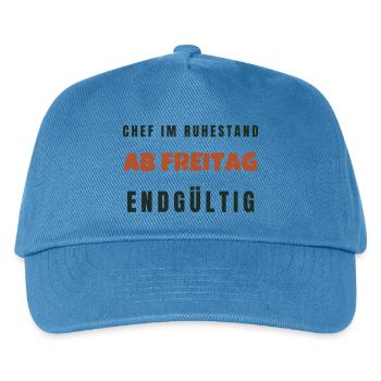 Chef Im Ruhestand Ab Freitag Endgültig Spruch - Kinder Basecap - Pfauenblau - Vorne