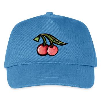 Vibrant Cherries Aquarell Duo - Kinder Basecap - Pfauenblau - Vorne