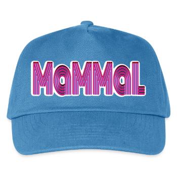 Mammal Neon Striped Typography - Kids’ Baseball Cap - peacock-blue - Front