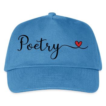 Poesie-Typografie mit Herz - Kinder Basecap - Pfauenblau - Vorne