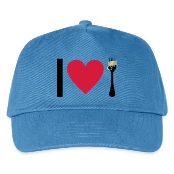 I love Pasta - Kinder Basecap - Pfauenblau - Vorne
