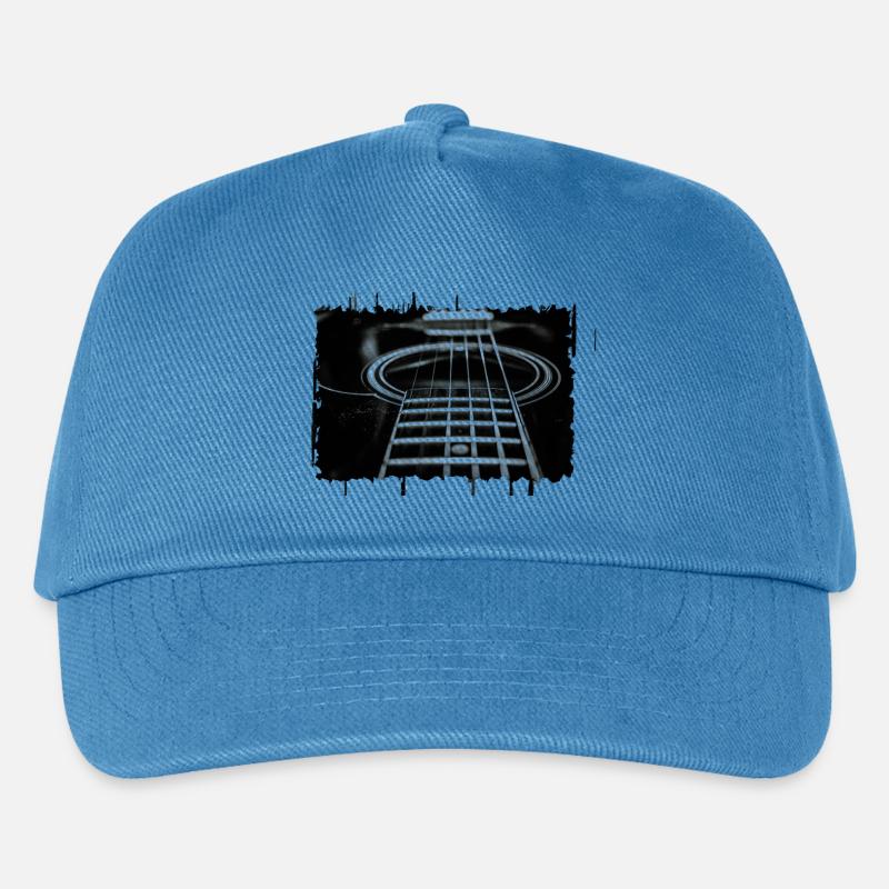 Akustik Gitarre - Kinder Basecap - Pfauenblau