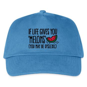 If live gives you melons, you may be dyslexic - Kids’ Baseball Cap - peacock-blue - Front