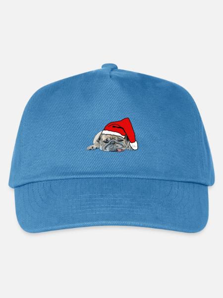 Christmas Dog Weihnachten Hund Mops - Kinder Basecap - Pfauenblau