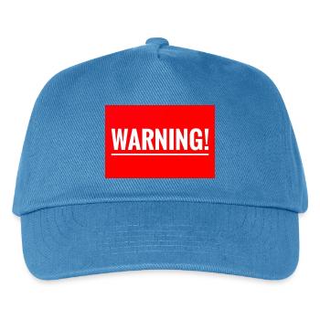 Warnung Flexibles Stickdesign - Kinder Basecap - Pfauenblau - Vorne