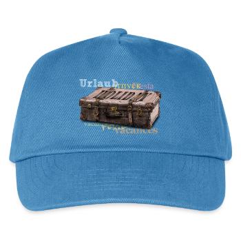 Vintage Koffer mit Reisewortschatz - Kinder Basecap - Pfauenblau - Vorne