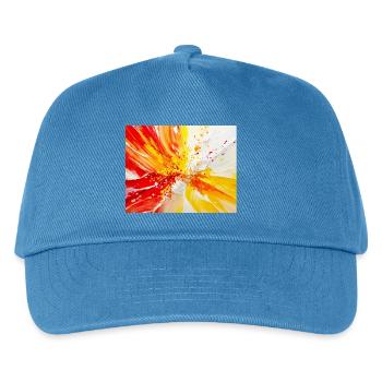Blüte in Öl - Kinder Basecap - Pfauenblau - Vorne