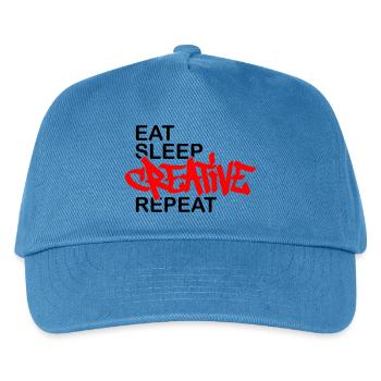 Mange, dors, Répète Créatif - Casquette de baseball Enfant - bleu paon - Devant