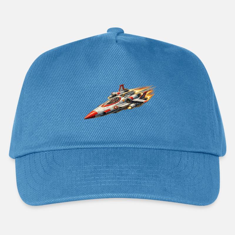 Starfighter / Raumschiff Logo - Kinder Basecap - Pfauenblau
