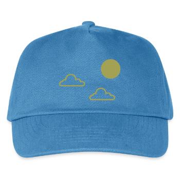 Wolken und Sonne  - Kinder Basecap - Pfauenblau - Vorne