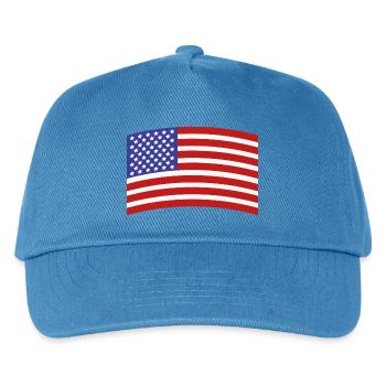 Flagge der Vereinigten Staaten - Kinder Basecap - Pfauenblau - Vorne