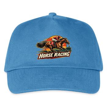 Pferderennen Retro Vintage Jockey Speed - Kinder Basecap - Pfauenblau - Vorne