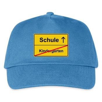 Schule Kindergarten Einschulung Lustiges Motiv - Kinder Basecap - Pfauenblau - Vorne