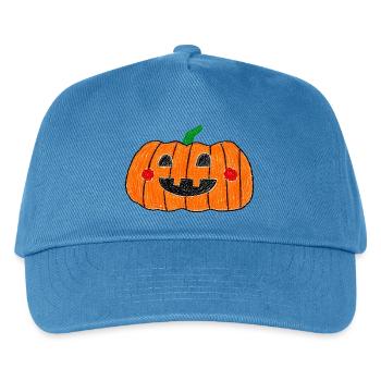 Freudige Kerbislaternen-Kritzelei - Kinder Basecap - Pfauenblau - Vorne