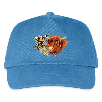Kuhwitz Chef Highland Cattle - Kinder Basecap - Pfauenblau - Vorne