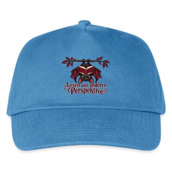 Lesende Fledermaus mit Perspektivwechsel - Kinder Basecap - Pfauenblau - Vorne