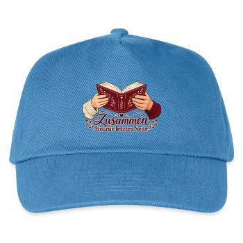 Bücherliebe: Zusammen bis zur letzten Seite - Kinder Basecap - Pfauenblau - Vorne