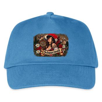  Schwarzwald Kuckucksuhr Tracht Hirsch Und - Kinder Basecap - Pfauenblau - Vorne