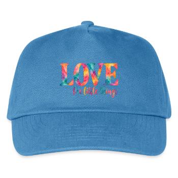 Love the little things – Bunter Aquarell-Spruch - Kinder Basecap - Pfauenblau - Vorne