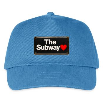 Subway Heart Retro-Schild - Kinder Basecap - Pfauenblau - Vorne