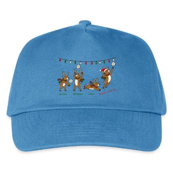 Volleyball Weihnachten Rentiere Lustiges Geschenk - Kinder Basecap - Pfauenblau - Vorne