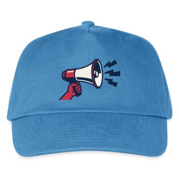 Rotes Megafon Ultras Logo - Kinder Basecap - Pfauenblau - Vorne