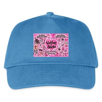 Vielfalt ist Stärke Herzdesign - Kinder Basecap - Pfauenblau - Vorne