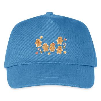 Aquarell der Lebkuchenmann-Sammlung - Kinder Basecap - Pfauenblau - Vorne