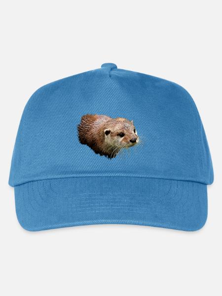 Natur-Kunst: Otter Portrait Digital Art Design - Kinder Basecap - Pfauenblau