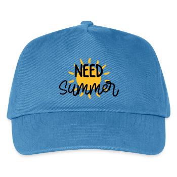 Sommer / Urlaub / Strand / Sonne - Kinder Basecap - Pfauenblau - Vorne