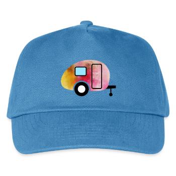 Caravan Watercolor Caravan Camping - Kids’ Baseball Cap - peacock-blue - Front