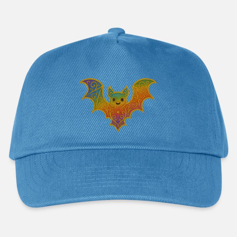 Regenbogenfledermaus mit Glitterrand - Kinder Basecap - Pfauenblau
