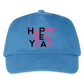 Happy New Year #2 - Kinder Basecap - Pfauenblau - Vorne